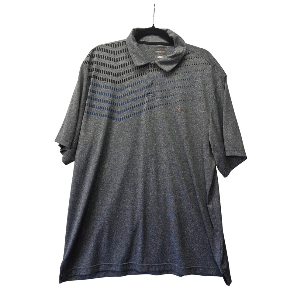 Greg Norman Tasso Elba Mens XL Gray Ombre PlayDry Golf Polo Shirt